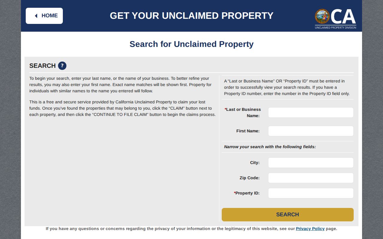 Glendale people search California unclaimed property search