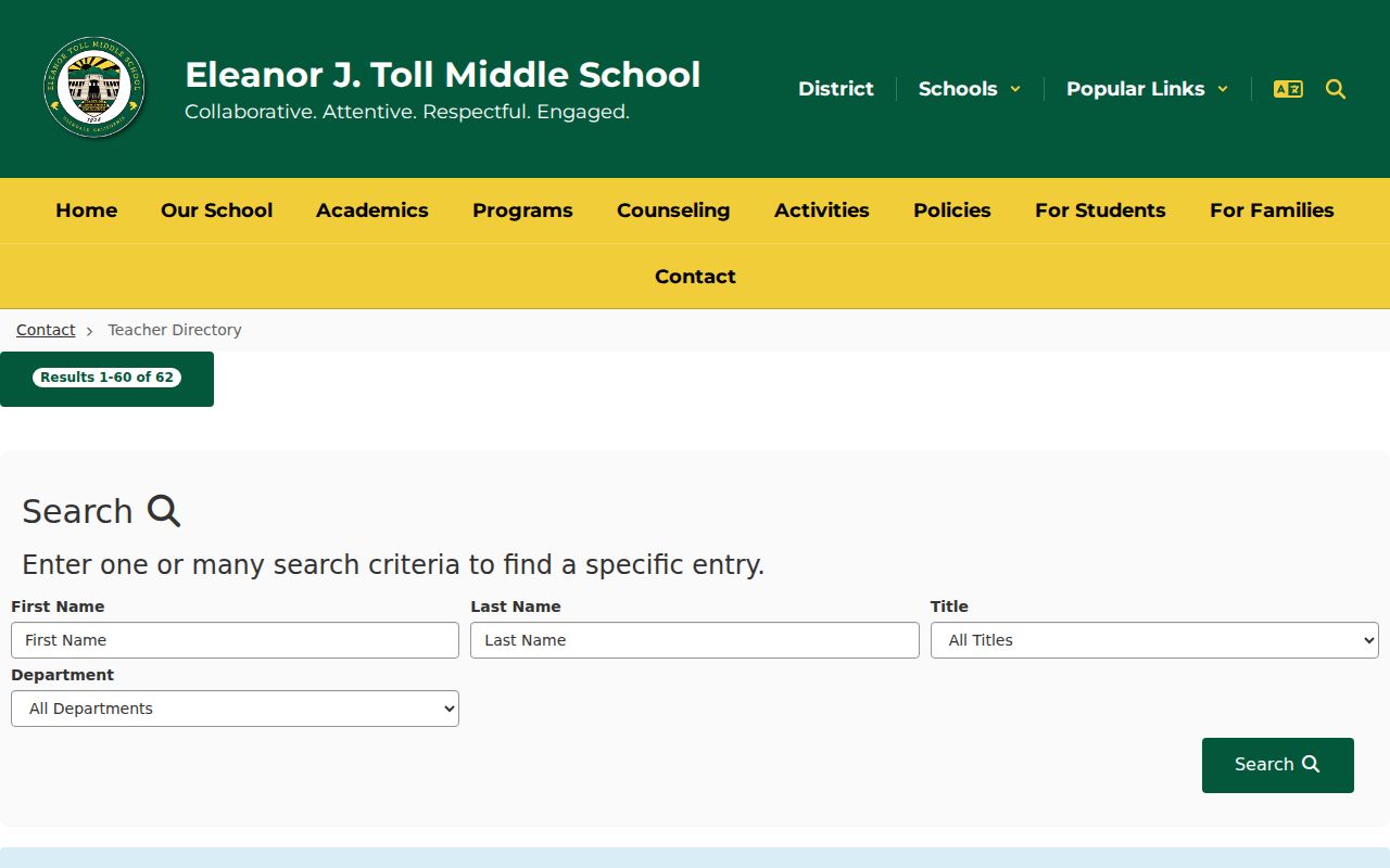 Glendale people directories GUSD staff directory search fields