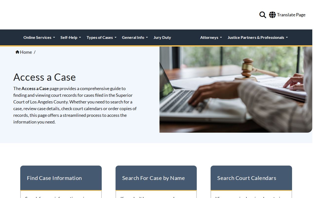 Glendale public records Los Angeles Superior Court access a case